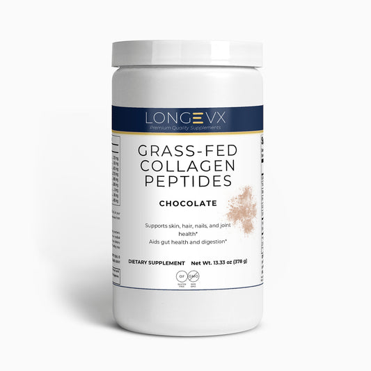 Grass-Fed Collagen Peptides Powder (Chocolate) - LongeVX