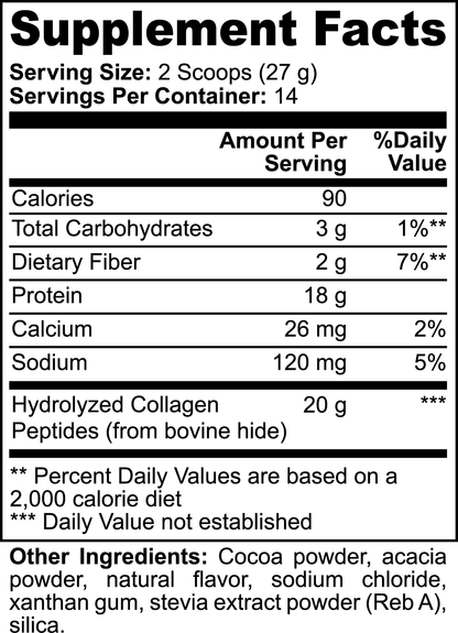 Grass-Fed Collagen Peptides Powder (Chocolate) - LongeVX