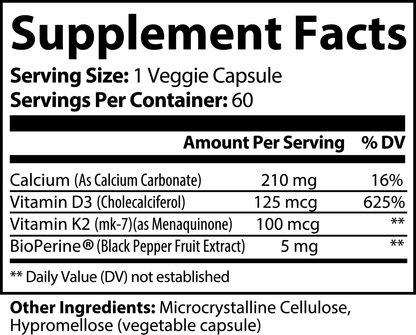 Vitamin D3 (5000 IU) + K2 - LongeVX